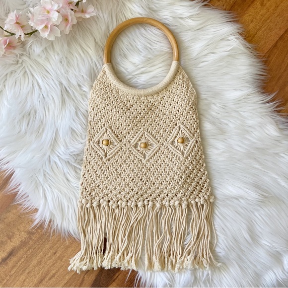 Vintage Handbags - Vintage y2k Macrame Purse
